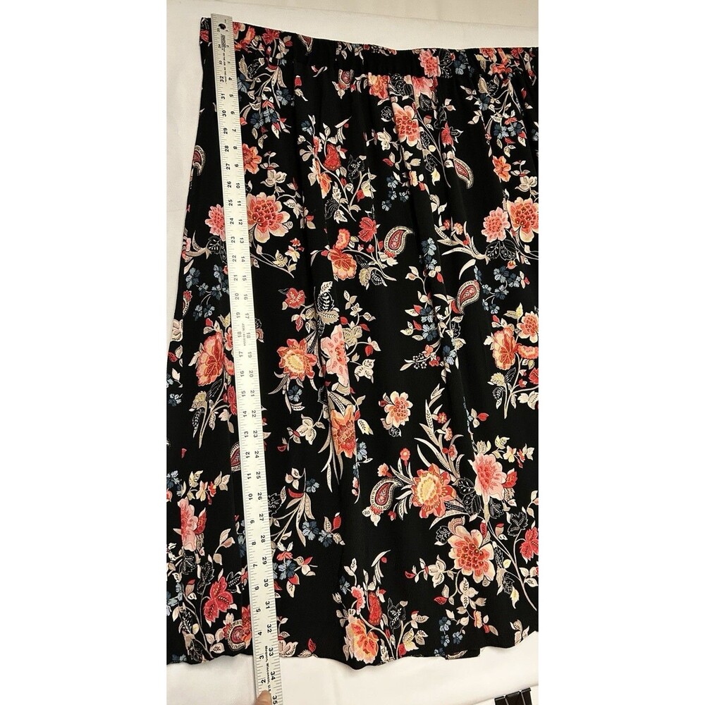 Full Button Front Floral Skirt Slit Zip Close Whimsigoth LOFT Plus Women's 20 - Picture 4 of 8